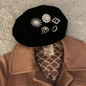 🇫🇷Vintage Black Velvet Beret
